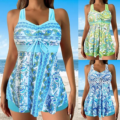 #ad Tankini Swimsuits For Women Plus Size 2 Piece Quick Drying Comfy Swimming Wear $24.88
