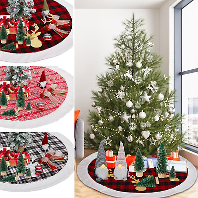 #ad 48#x27;#x27; Christmas Tree Skirt Tree Mat Xmas Holiday Party Decorations Ornaments $16.55