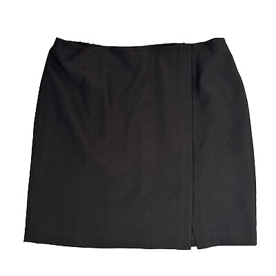 #ad TALBOTS Black Wrap Side Zipper Pencil Skirt Plus Size 24W NWT $19.99
