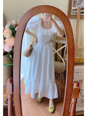 #ad #ad Doen French Dresses Women#x27;s Summer Bubble Sleeve Lace Little White Dresses $149.39