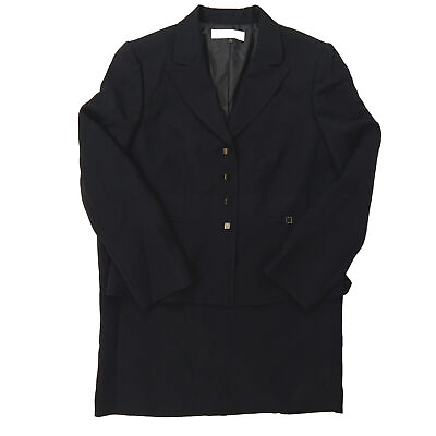 #ad Women#x27;s Studio Tahari Size 12 black suit set Jacket skirt $20.99