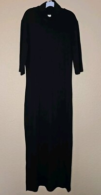 #ad Hamp;M Womens Black Long Sleeve Turtle Neck Extra Long Maxi Dress Size SMALL NWOT $19.99