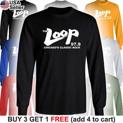 THE LOOP Long T Shirt Chicago#x27;s Classic Rock 97.9 FM Radio Station 98 R.I.P RIP $21.10