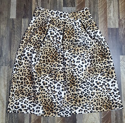 #ad Touch Me Brand Animal Print Casual Elastic Band Waist Midi Skirt Size XL $9.95