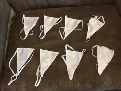 #ad Womens White G String Panties 8 Pieces One Size Fits All $9.95