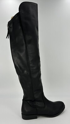 #ad STYLE amp; COMPANY Womens Black Knee High Hayley Block Heel Boots 8.5 M Wide Calf $19.95