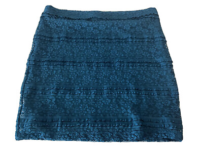 #ad Forever 21 Junior Mini Skirt Lace Lined Dark Teal Size Medium $6.92