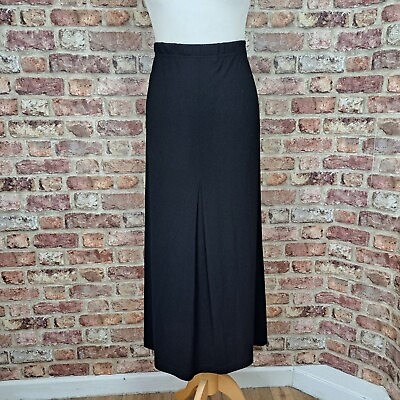 Masai Skirt Long Black Jersey UK 12 Straight Elasticated Waist GBP 22.00