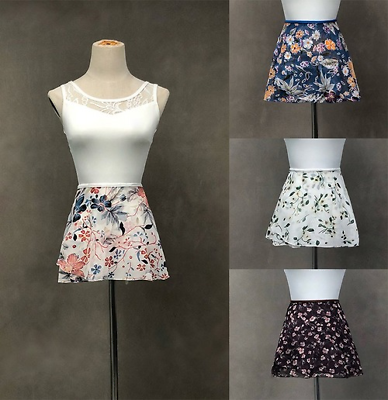#ad Ballet Tutu Skirt Women Chiffon Flower Skirt Girls Floral Dance Leotard Dress $19.99
