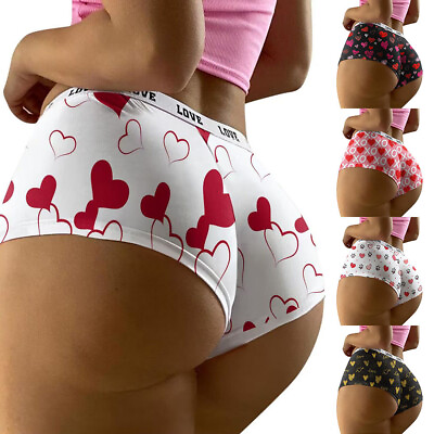 #ad Women Christmas Print Shorts Funny Boxer Brief Underwear Boyshort Ladies Bikini $5.96