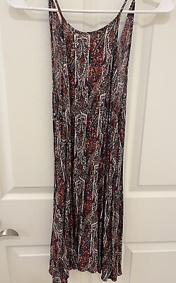 #ad Women’s AE American Eagle Outfitters Boho Printed Sleeveless Sun Dress Size XS $8.49