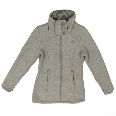#ad The North Face Sz Small Caroluna Quilted Jacket Fleece Lined Gray Full Zip Coat $40.61