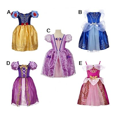 Girls Christmas Dress Kids Halloween Princess Costume BELLE Cinderella Rapunzel $16.08