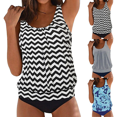 #ad Tankini Swimsuits For Women With Shorts 2 Piece Quick Drying Comfy Swimming Wear $23.10