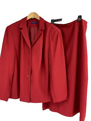 #ad Womens Karen Scott Midi Skirt Suit Two Piece set Red Size 20W 22W 1095 $69.99