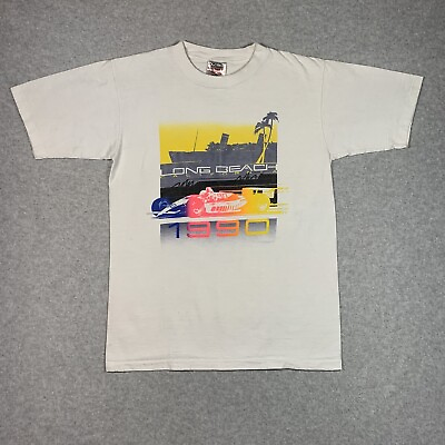 #ad Vintage 90s Long Beach CA 1990s Single Stitch T Shirt Men’s Size Large Oneita $20.88