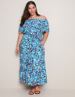 #ad Plus Size Womens Dress Flutter Sleeve Off Shoulder Summer Maxi Dress $10.18