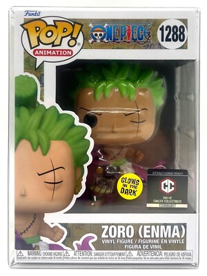#ad Funko Pop One Piece Zoro Enma Glow in the Dark #1288 CCI with POP Protector $29.99