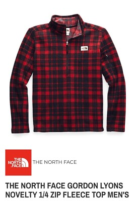 #ad The North Face Men’s Gordon Lyons Novelty Red Heritage Plaid 1 4 Zip FleeceSmall $59.99