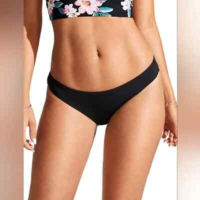 #ad CRZ YOGA Black Low Waisted Cheeky Bikini Bottom Size Small 4 6 NWT $44.61