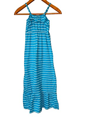 #ad The Children#x27;s Place Maxi Dress Girls M 7 8 Blue amp; White Striped $6.99