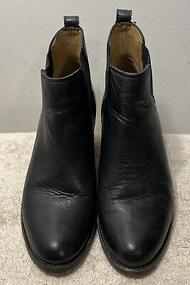 #ad Frye Black Ankle Boots Block Heel Size 8 B $75.00