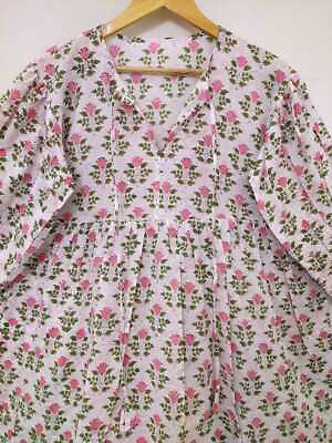 #ad Hand Block Print Boho Indian Cotton Dress Print Dress Cotton Dress Summer Dress $44.99