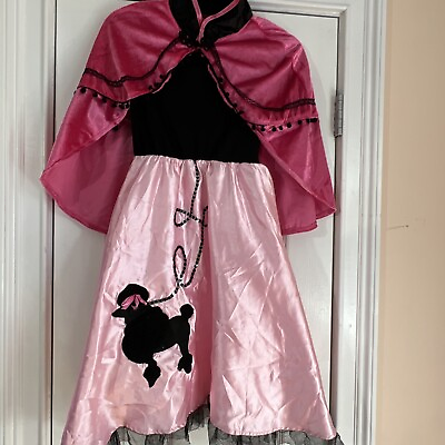 #ad Girls Sock Hop Poodle Skirt Dress Costume Size Medium. Halloween Cosplay $19.99