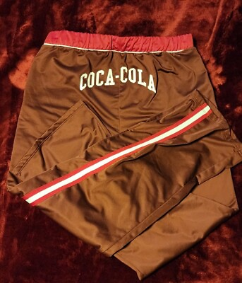 Women#x27;s Size XL Maroon Coca Cola Graphic Wide Leg Track Sweat Pants TRENDY COKE $24.99