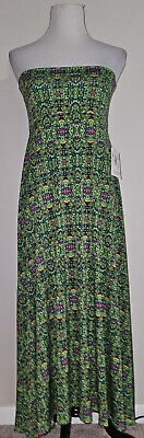 #ad *NWT* LulaRoe Maxi XS Green Long Sleeveless Dress #41 $21.84