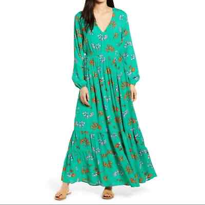 #ad Lost Wander Women#x27;s Get Lucky Green Long Sleeve Maxi Dress Size Small NEW $22.75