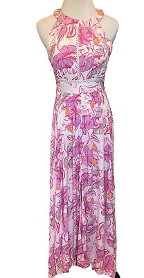 #ad Able the Label for Anthropologie open back floral maxi dress Size Large $35.00