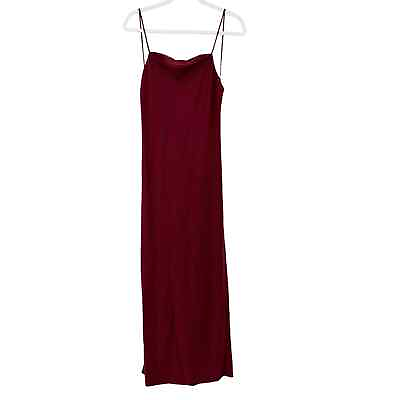#ad Lovers Friends Womens Draped Cowl Neck Slip Maxi Liner Dress Burgundy $52.77