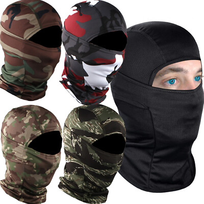 Tactical Camo Balaclava Face Mask UV Protection Ski Sun Hood Cover for Men Women $8.99
