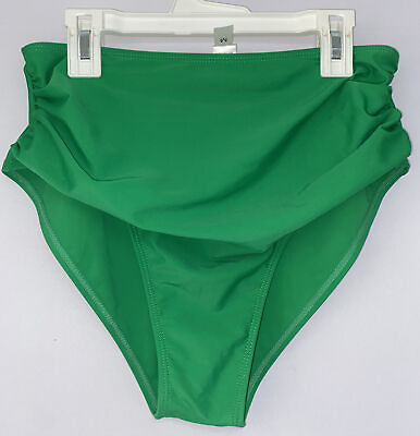 #ad Green High Rise Bathing Suit Bottoms Size MEDIUM s452 $14.99