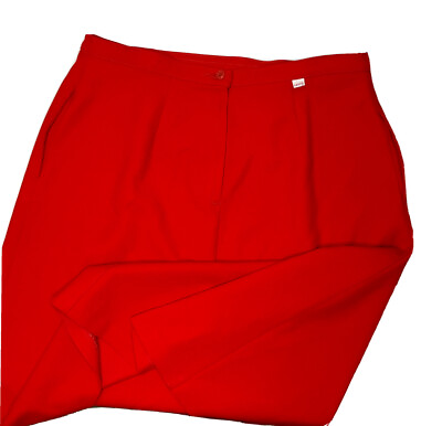 #ad Vintage Levis Strauss amp; Co Skirt Midi Side Pockets Red 80s Retro Women Sz 36 $19.99