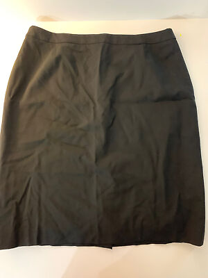 #ad HUGO BOSS black summer weight wool Classic Skirt 14 16 $59.99