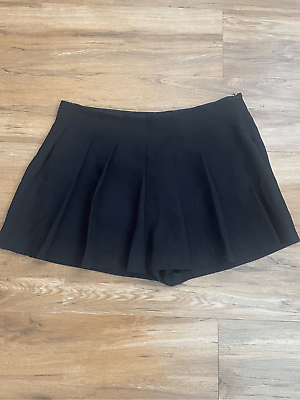#ad Forever 21 Large Black Mini Skirt Skort Shorts NEW $13.99