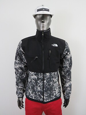 #ad NWT Mens The North Face Denali Full Zip Heavy Fleece Jacket TNF Black Print $135.97
