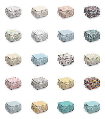 #ad Ambesonne Pastel Design Ottoman Cover 2 Piece Slipcover Set and Ruffle Skirt $49.99