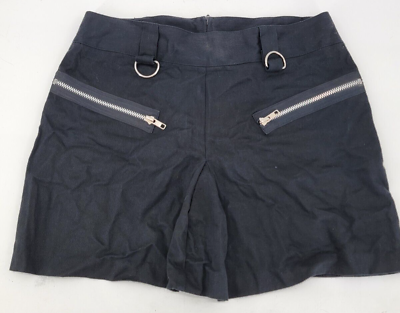 #ad Vintage HOT TOPIC Goth Black Mini Skirt Zippers Womens Juniors Size 5 $25.97