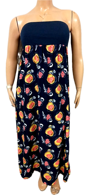#ad Love Fire blue floral print women#x27;s sleeveless maxi dress XL $15.99