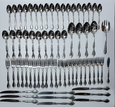 #ad #ad Sears and Roebuck TRADITION USA BANQUET Stainless Flatware Lot 66 pieces Vintage $99.00
