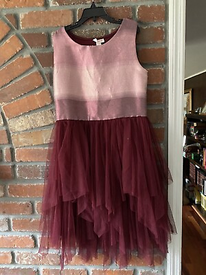 #ad Cat amp; Jack Girls Kids Dress Burgundy Tutu Pink Sparkles Dress Spring Sz L 10 12 $10.99