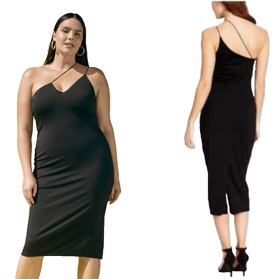 Cushnie for Target Aymmetric Spaghetti Strap Black Dress 2x $30.00