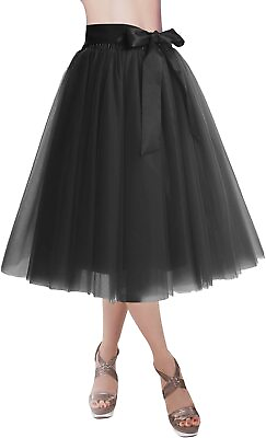 DRESSTELLS Tulle Skirts for Women Knee Length Long Adult Tutu Layered Short Prom $76.05
