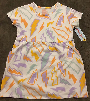 #ad Cat amp; Jack Summer Dress Girls S 6 7 Pockets Lightning Bolts New with Tags $8.25