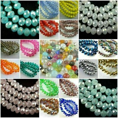 Loose Glass Crystal Faceted Rondelle Bead DIY Jewelry Makings 3mm 4mm 6mm 8mm# C $1.70