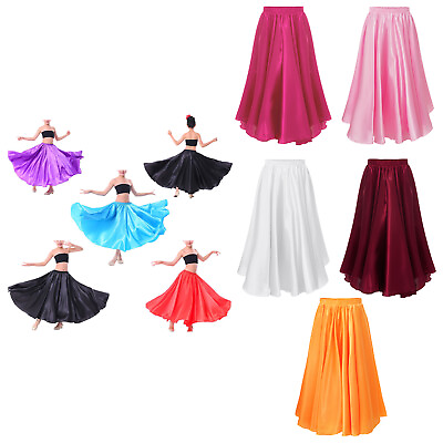 #ad Long Full Circle Skirt Chiffon Flowy Swing Dance Costume Cosplay Skirt for Girl $7.43
