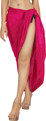#ad LA LEELA Women#x27;s Boho Sarong Bikini Cover Ups Beach Wrap Towel 78quot;x43quot; Pink J976 $23.62